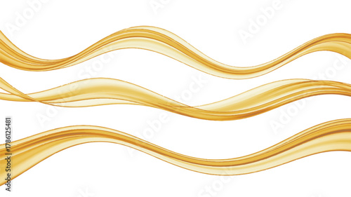 Abstract wavy lines in golden color, perfect for elegant backgrounds, graphic designs, and artistic projects