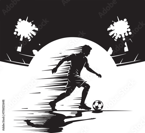 football spotlight silhouette vactor in the world 