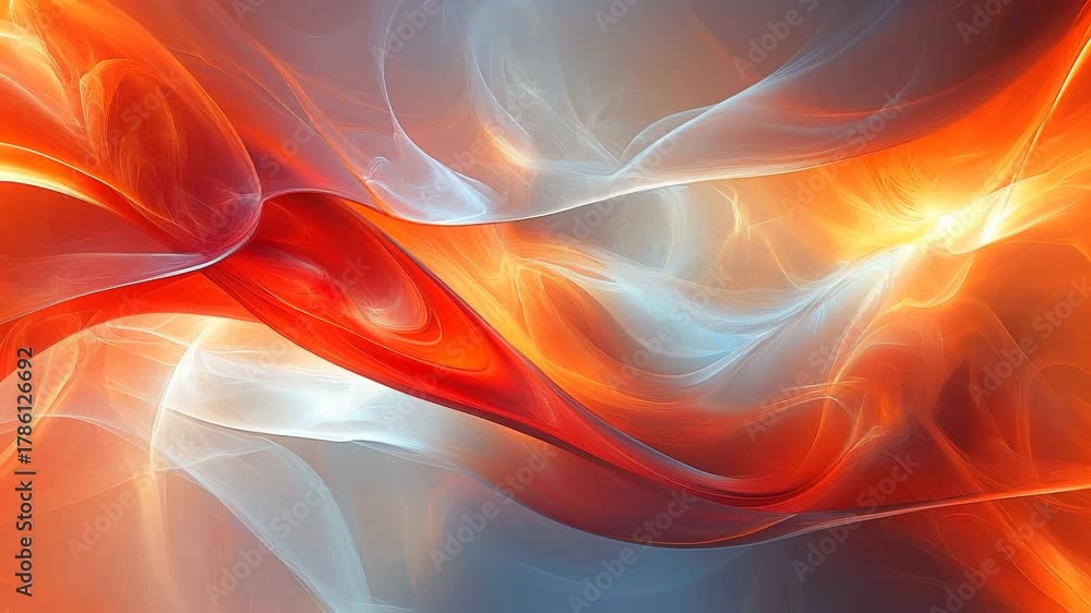 custom made wallpaper toronto digitalVibrant abstract background with flowing red and white light waves forming a dynamic glowing motion effect.