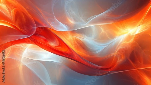 Wallpaper Mural Vibrant abstract background with flowing red and white light waves forming a dynamic glowing motion effect. Torontodigital.ca