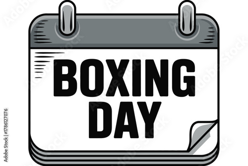 A calendar displays the words "BOXING DAY" written on its pages.