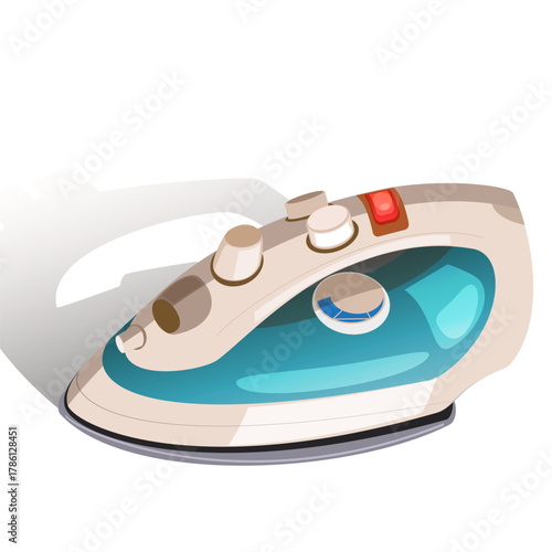 Modern Electric Iron Vector Illustration Design