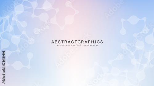 Structure molecule and communication Dna, atom, neurons. Science concept for your design. Connected lines with dots. Medical, technology, chemistry, science background. illustration.