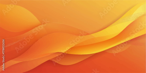 Abstract orange and yellow gradient vector illustration with dynamic wave lines, motion, and swirl pattern design backdrop