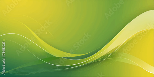 Bright, smooth green wave vector design for abstract nature eco wallpaper backdrop