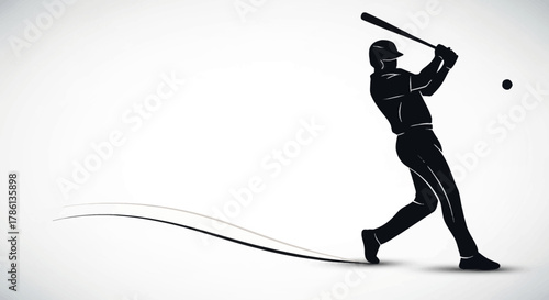 Baseball Player Silhouette Swinging