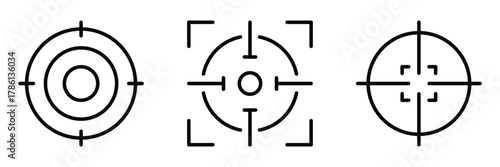 Target icon set with modern design isolated on white background