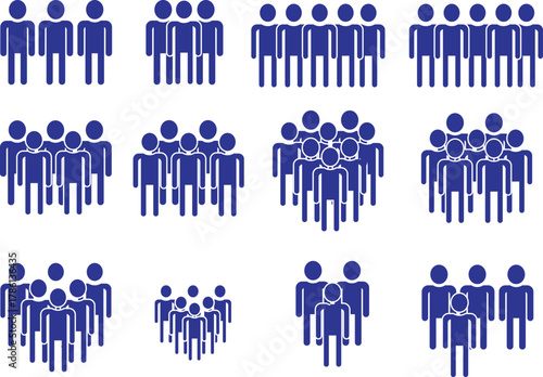 Teamwork icon set. Cooperation hands icon set. Collaboration symbol. blue color