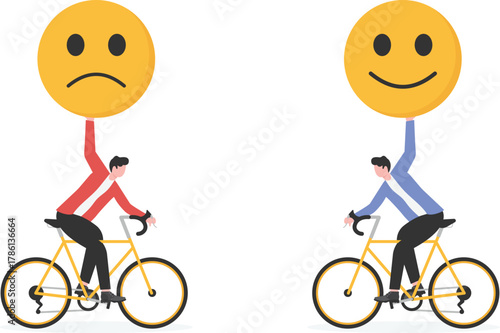 Different individual way, different business direction or team conflict, opposite decision, contrast or disagreement concept,

