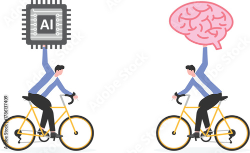 Different individual way, different business direction or team conflict, opposite decision, contrast or disagreement concept,

