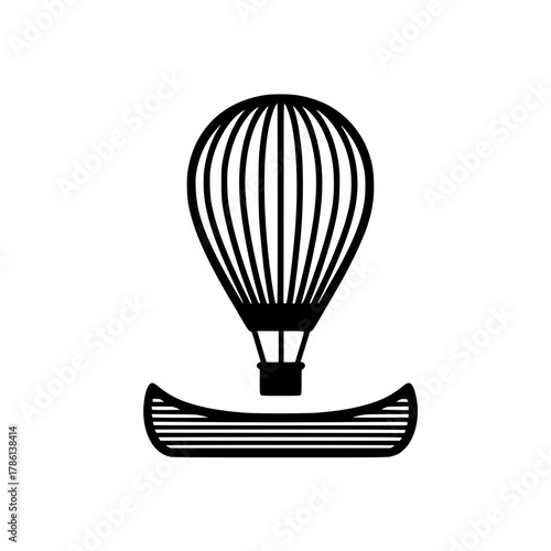 Global Exploration And Discovery Hot Air Balloon Flying Above A Ship Sailing The Ocean Waves Vector