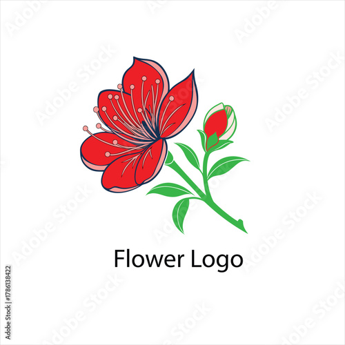 Modern Minimalist Flower Design Logo