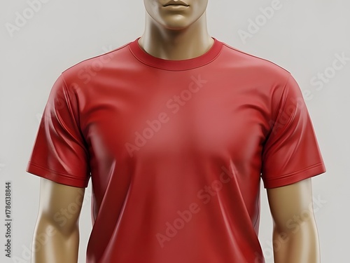 Simple plain red T-shirt mockup isolated background
