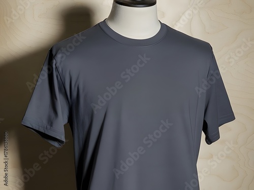 Classic grey T-shirt mockup with subtle shadows