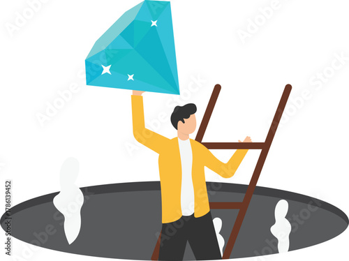 The image may also symbolize a person reaching a goal or dream that others aspire to, emphasizing motivation and career development.

