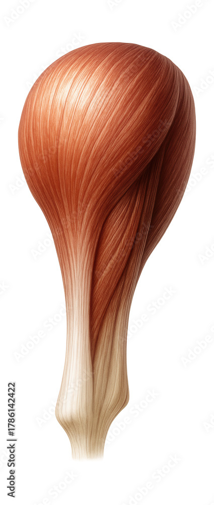 Fototapeta premium Rounded gastrocnemius muscle tapering into the Achilles tendon.