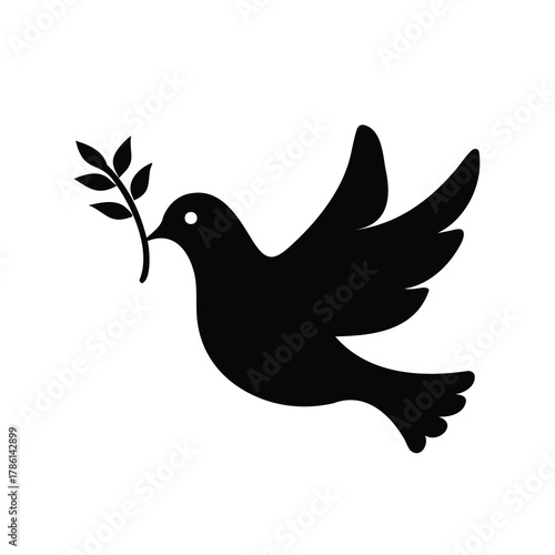Dove with olive branch, a symbol of peace and new beginnings