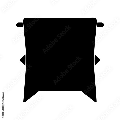 Simplified minimalistic black icon depiction of a traditional beach chair object