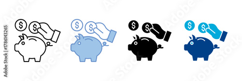 Savings  Icon Set Multiple Style Collection