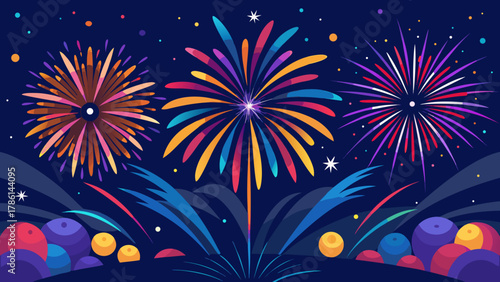 fireworks in the night sky