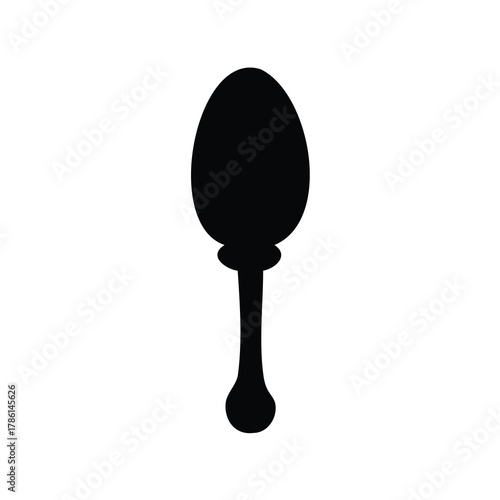 Black Silhouette of a Baby Spoon for Feeding and Weaning Purposes