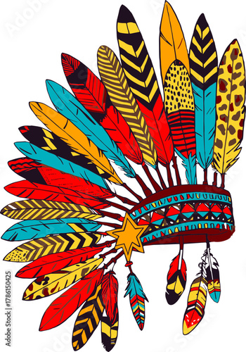 Native American headdress  SVG, feather headpiece SVG,headdress Indian svg,Indian svg