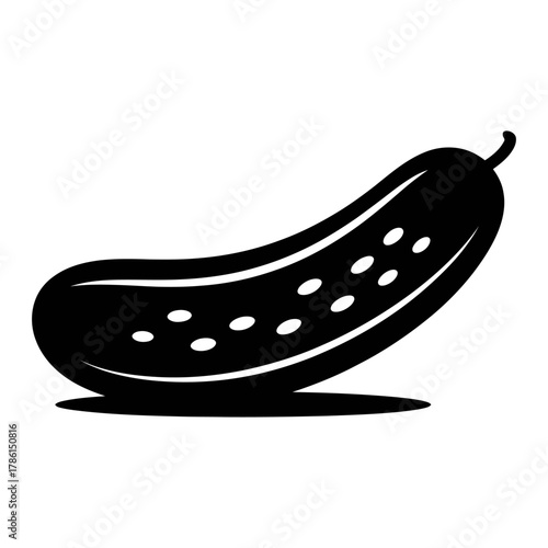 Cucumber Icon Silhouette vector on white background