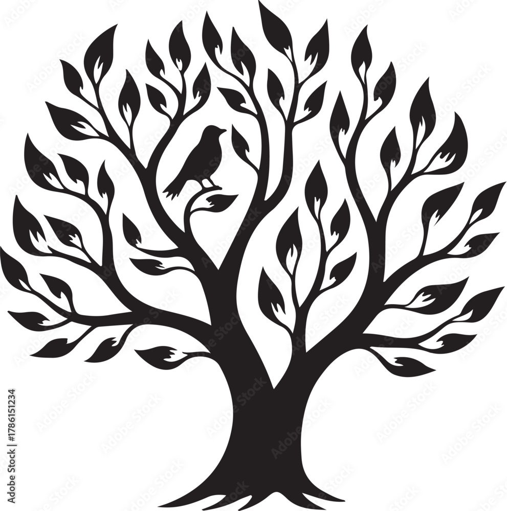 Obraz premium Tree Silhouette SVG Design 