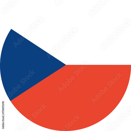Free Download Flag of Czech Republic circle icon. National Czech Republic round flag button. - GFXLoad