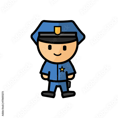 Cute policeman character  -vector illustration