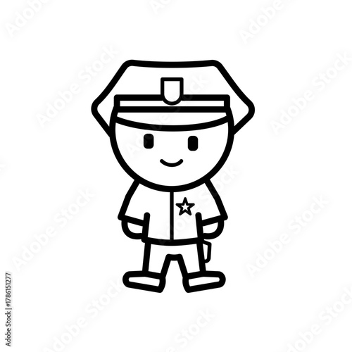 Cute policeman character  -vector illustration
