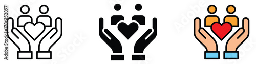 Emotional Support icon vector. people and a heart symbol. vector illustration.