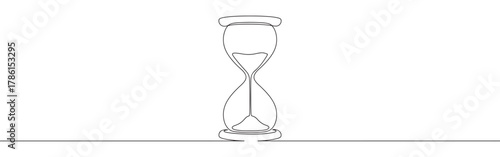 Continuous one line drawing of an hourglass. Concept of time, measurement and urgency