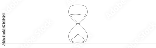 Continuous one line drawing of an hourglass. Concept of time, measurement and urgency