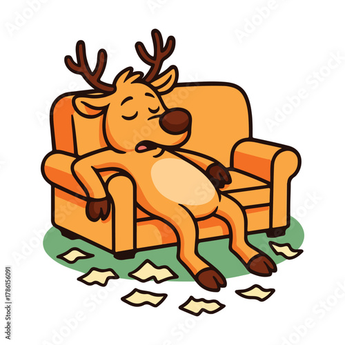 Reindeer Couch Chill SVG