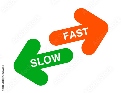 Slow vs Fast – Opposite Arrows Concept