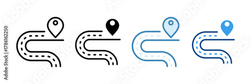 Path To Goal Icon Set Multiple Style Collection