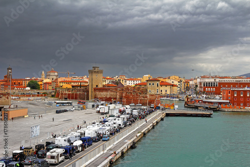 Ferry port in Livorno, Tuscany, Italy