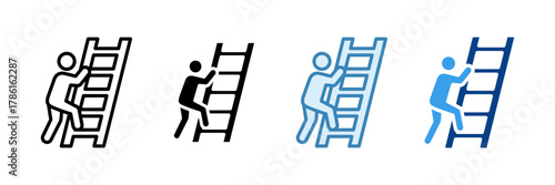 Ladder Up Icon Set Multiple Style Collection