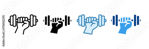 Weight Lifting Icon Set Multiple Style Collection