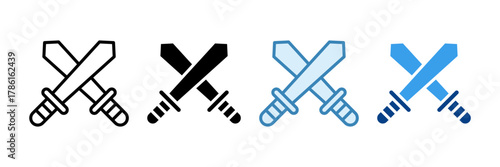 Sword Icon Set Multiple Style Collection