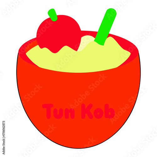 Tub Tim Krob Red Ruby Dessert Vector 