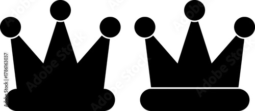 Two black crown icons are displayed on a white background, symbolizing royalty and power.