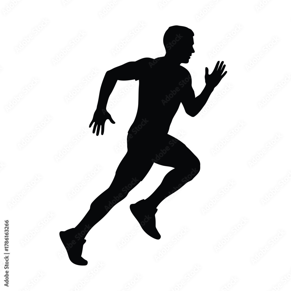 Fototapeta premium Silhouette of a man running