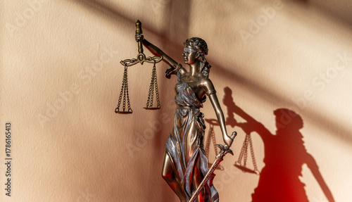 Foto The figure of Themis  in a light and shadow drawing