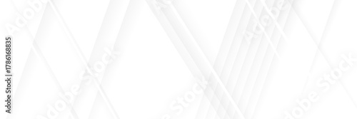 Dynamic White and grey geometric abstract background with tech lines
