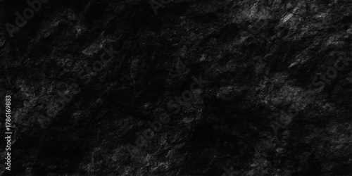 Abstract Dark black stone wall grunge backdrop texture vintage stone concrete cement blackboard chalkboard wall floor texture. Abstract dark black background, abstract banner design, concrete texture 