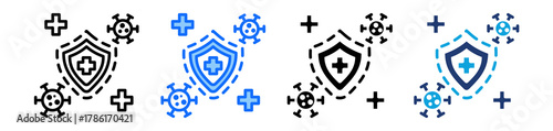 Disease Prevention Icon Set Multi Style Vector Illustration
