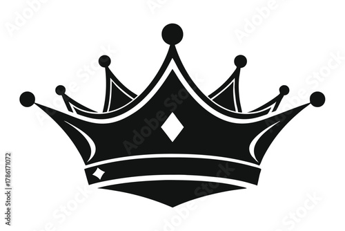 Vector crown icon featuring a golden royal king and queen symbol illustration and majestic power design