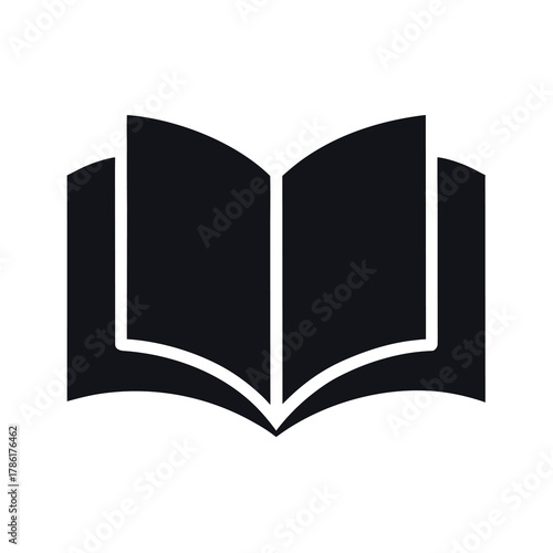 Minimal book open silhouette vector illustration with white background for education reading and literature design concept artwork 